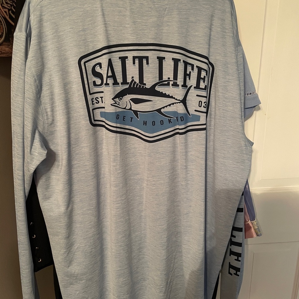 Salt Life Men's Sky-Blue Long Sleeve Tee